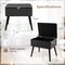 Costway 2 PCS Velvet Vanity Stools with Storage Solid Wood Legs Flip-Up Top for Entryway Black/Beige/Gray